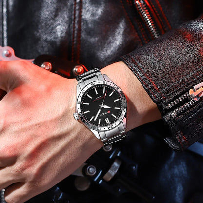 “Men’s Ultra Thin Stainless Steel Quartz Watch Simple Business Casual Fashion.”