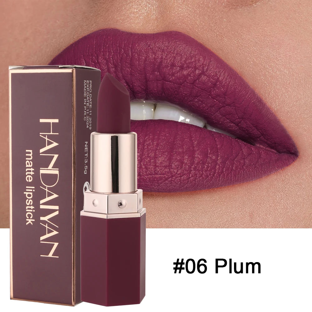 “6-Color Matte Lipstick - Long-Lasting, Non-Fading, Waterproof Velvet Finish.”