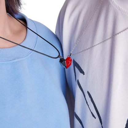 “2Pcs Magnetic Heart Necklace - Couples’ Jewelry for Valentine’s & Weddings.”
