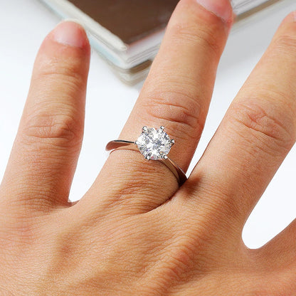 “GRA-certified moissanite solitaire ring, VVS1, perfect for engagement or wedding.”