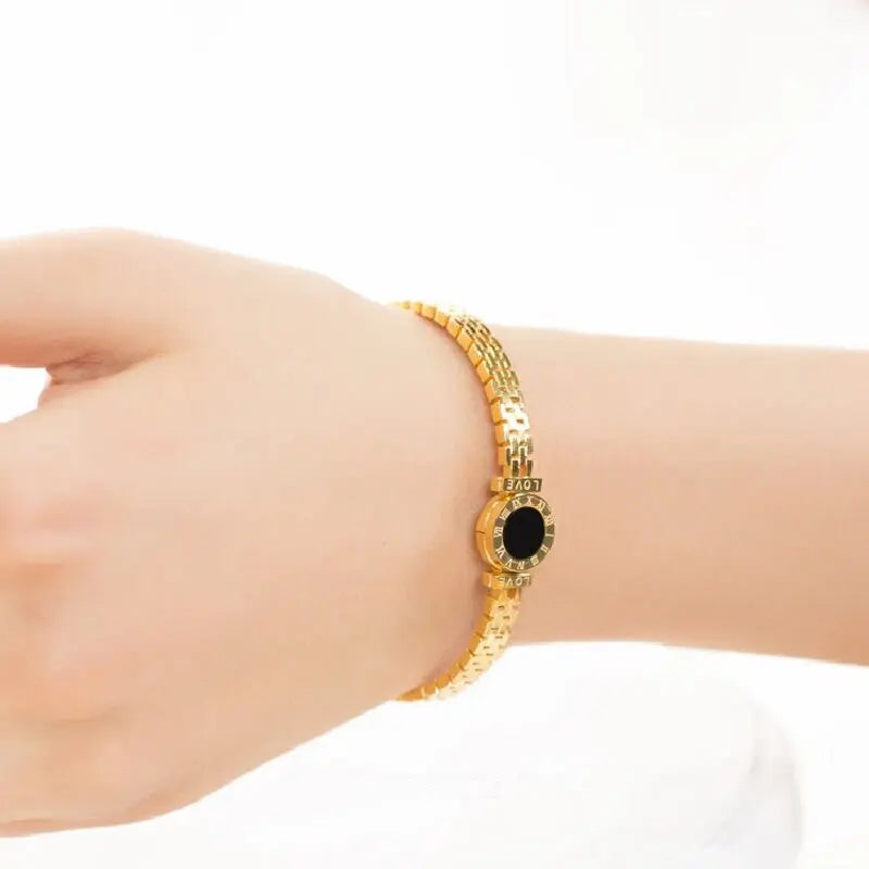 “Men’s Women Roman Digital Stainless Steel Bracelet Perfect for Date Party Gifts”