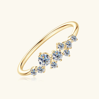“Round Moissanite Diamond Rings, 925 Silver, Certified Elegant Women’s Fine Jewelry.”