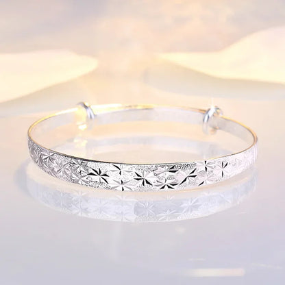 “925 silver romantic gypsophila star bangle, elegant women’s bracelet, perfect for parties and weddings.”