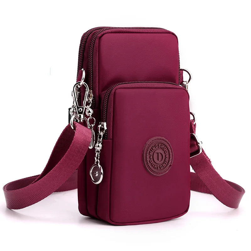 “New women’s nylon phone bag, coin purse, small crossbody, travel wallet.”