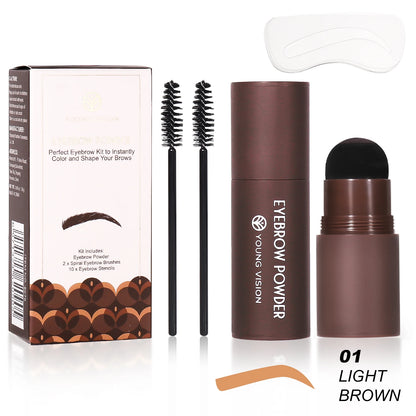 “Eyebrow Stamp Stencil Kit – 1 Stamp, 10 Shapes, Long-Lasting, Waterproof Brow Makeup”