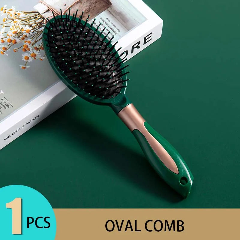 “KLINA hair massage air cushion brush, detangles, anti-static, salon styling tool.”