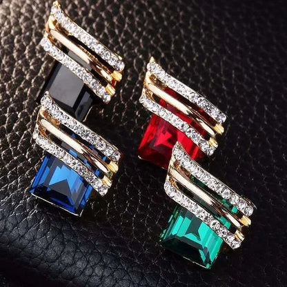 “Gold-Plated Zircon Earrings for Women - Elegant Anniversary Jewelry.”