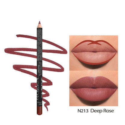 “14-Color Nude Matte Lipstick Pencil – Long-Lasting, Waterproof, High Pigmented Lip Liner”