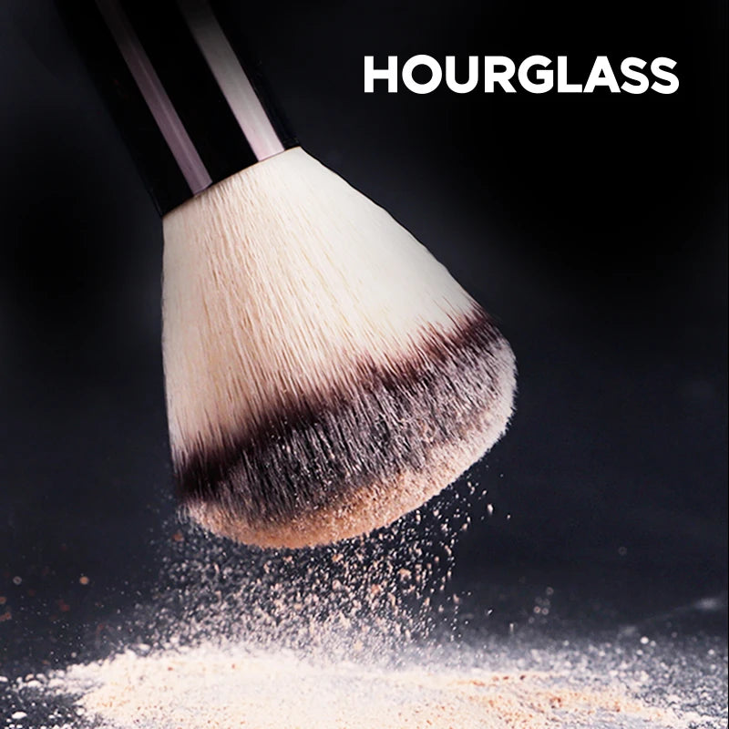 “Soft round head makeup brush, natural fibers, modern design, for daily use.”
