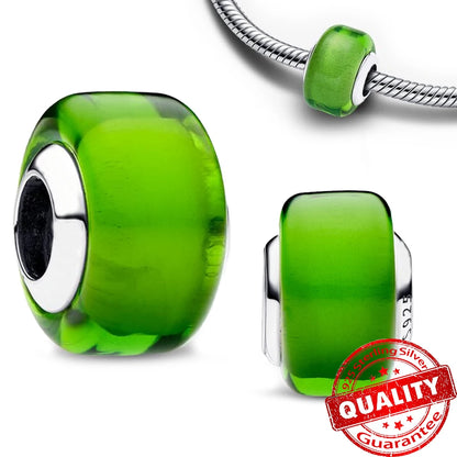 “925 Sterling Silver Green Monstera Leaves & Frog Dangle Charm - Fits Necklace & Bracelet.”