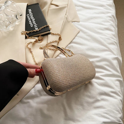 “Chain evening bag, dinner shoulder handbag, vintage crossbody satchel for women, fashion accessory.”