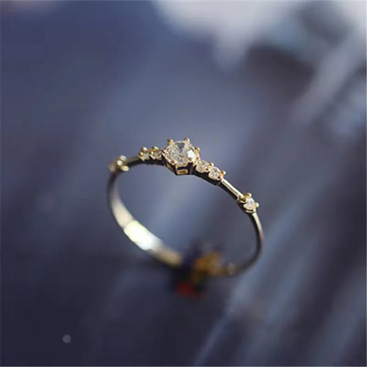 “925 Sterling Silver Ring: 14K Gold, Pavé Crystals, Elegant Wedding Jewelry.”