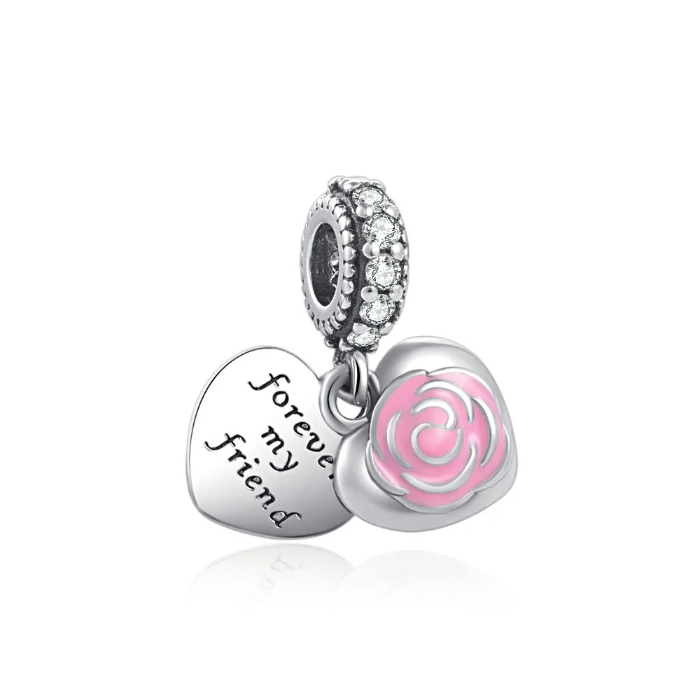 “925 Silver Family Charm Pendant - Sparkling Boy/Girl Bead for Pandora Bracelet.”