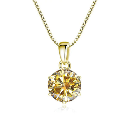 “1CT Real Moissanite Pendant Necklace, Royal Blue, Sterling Silver Wedding Jewelry.”