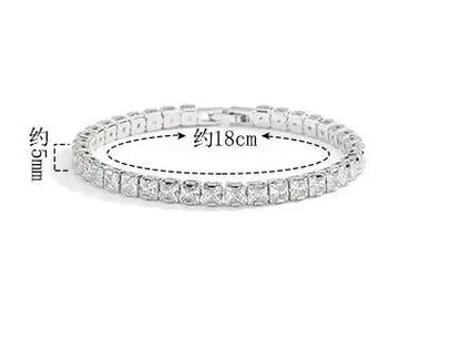 “3-5mm Real Moissanite Bracelet, Sparkling S925 Sterling Silver, Luxury Wedding Jewelry.”