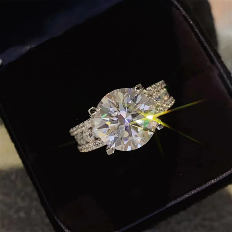 “2ct Moissanite wedding ring, 925 silver, D color VVS diamond, engagement jewelry.”