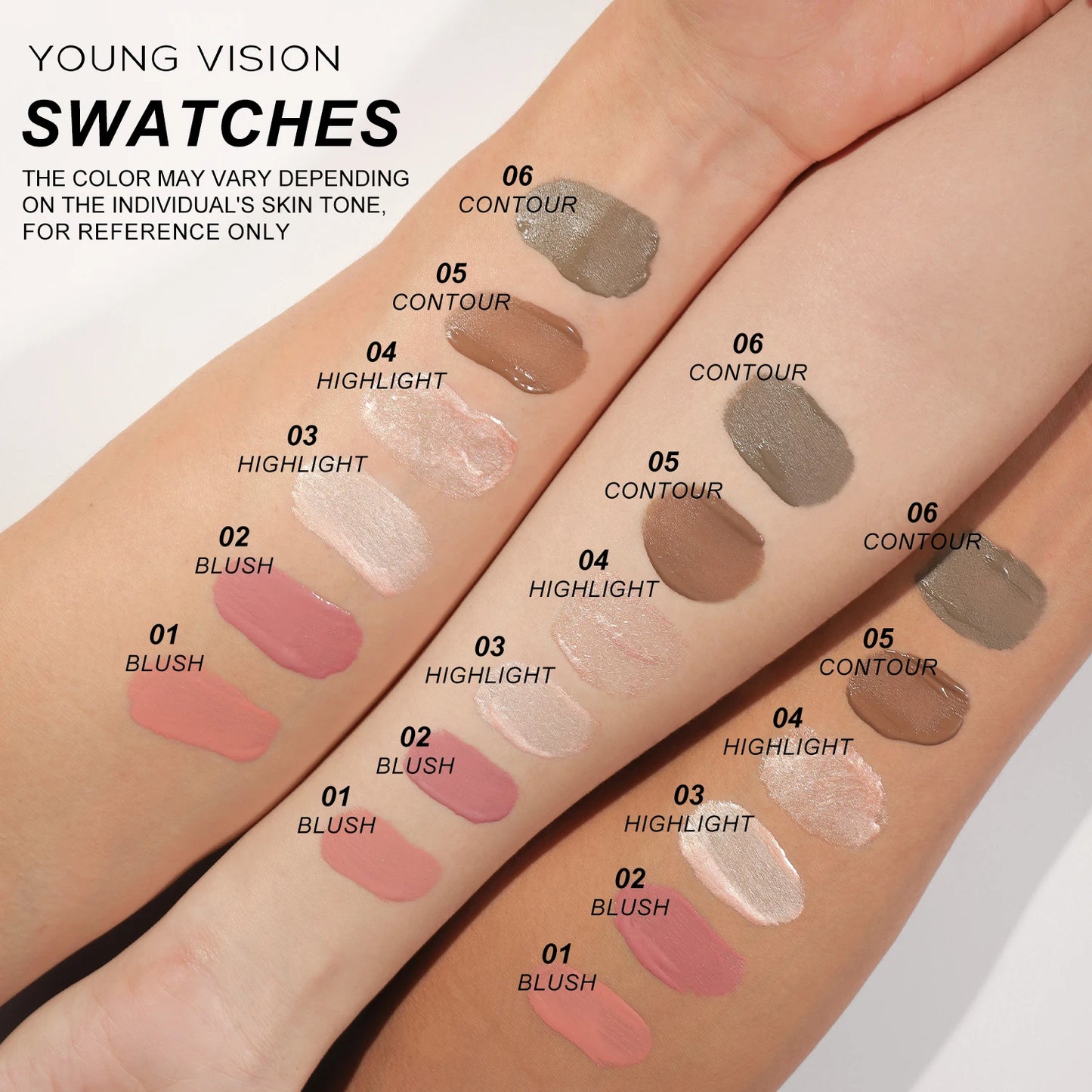 “YOUNG VISION Air Cushion Powder Blusher – High Gloss Stick, Liquid Rouge, 6 Color Options”