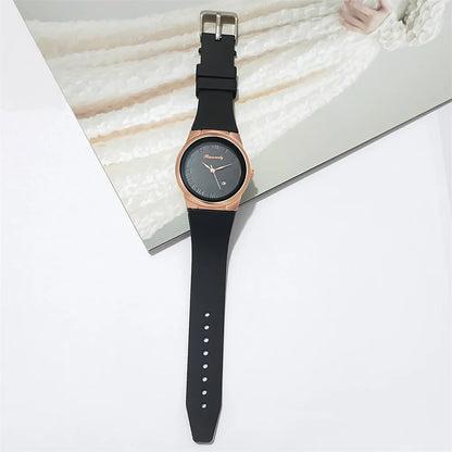 “Simple Roman Numerals Quartz Watch, Casual Silicone Strap, Stylish Ladies’ Wristwatch.”