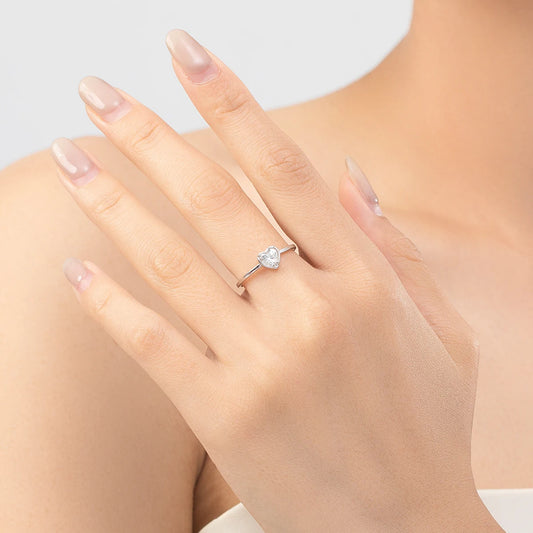 “925 Sterling Silver Romantic Hearts Zirconia Ring Classic Minimalism Wedding Jewelry.”