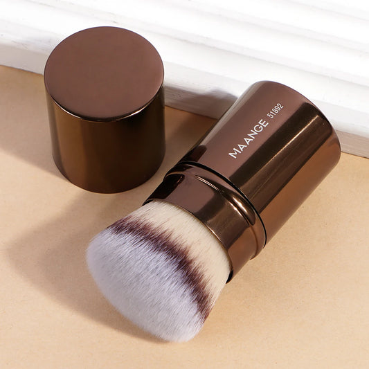 “Retractable Kabuki Blush Brush Soft Fluffy Powder Contour Makeup Portable Tool.”