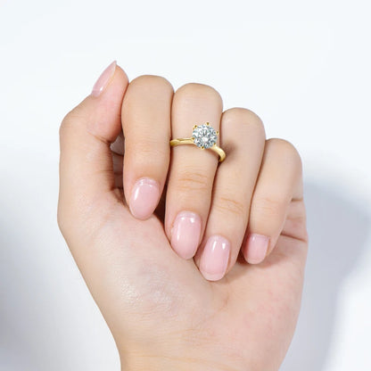 “0.5-3CT Moissanite Solitaire Ring Silver 925 14K Gold Plated Wedding Engagement Jewelry.”