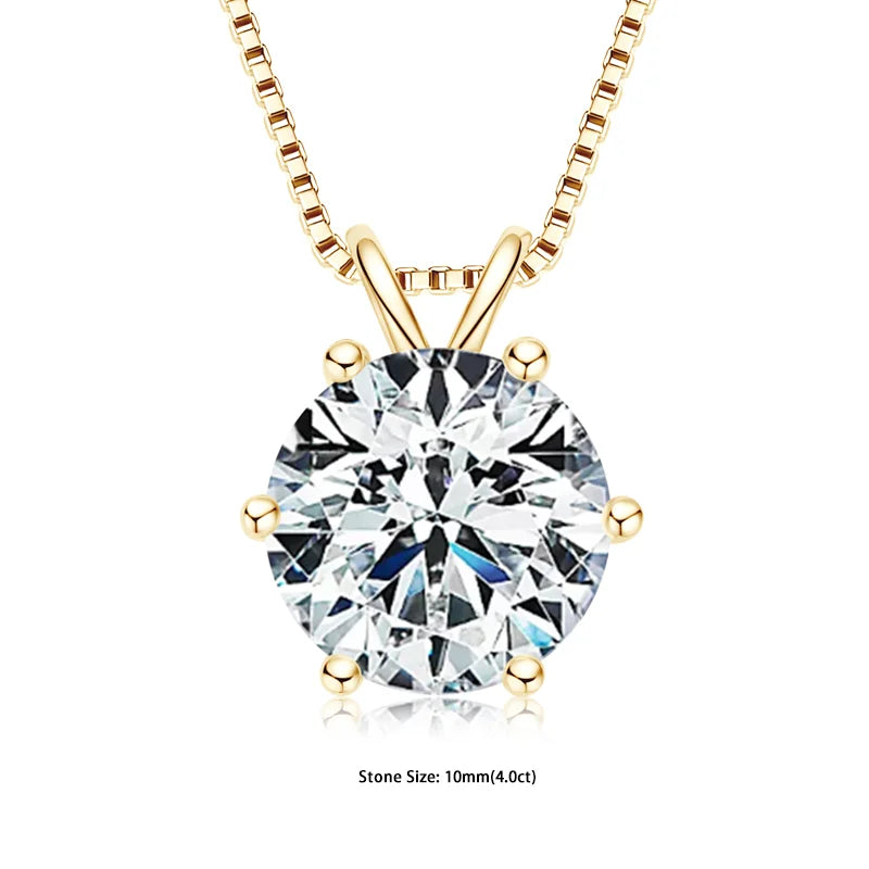 "GRA Certified 0.5-5ct Moissanite Pendant, 925 Sterling Silver Necklace, Elegant Gift for Women."