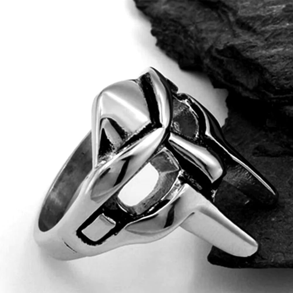 “Vintage Goth MF Doom Mask Adjustable Ring - Punk Egyptian Pharaoh Jewelry for Men.”