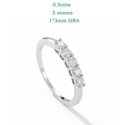 “0.7CT moissanite gemstone ring, 925 silver, stackable wedding band, white gold gift.”