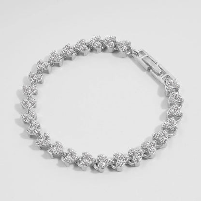 “Luxury Roman Crystal Chain Bracelets for Women, Trendy Rhinestone Charm Bangles”