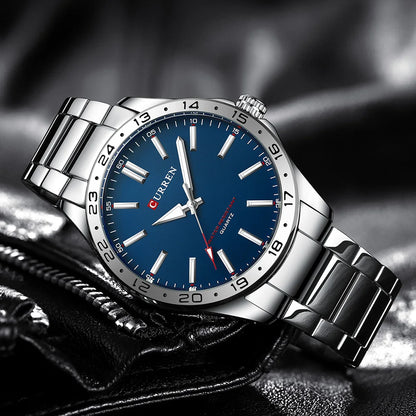 “Men’s Ultra Thin Stainless Steel Quartz Watch Simple Business Casual Fashion.”
