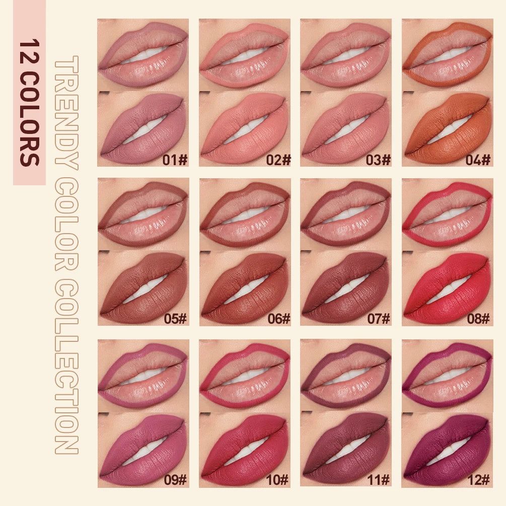 “QIBEST 2pcs Lipstick & Lipliner Pen Set – Matte Velvet Lip Liner, Long-Lasting Sexy Red Lipstick”