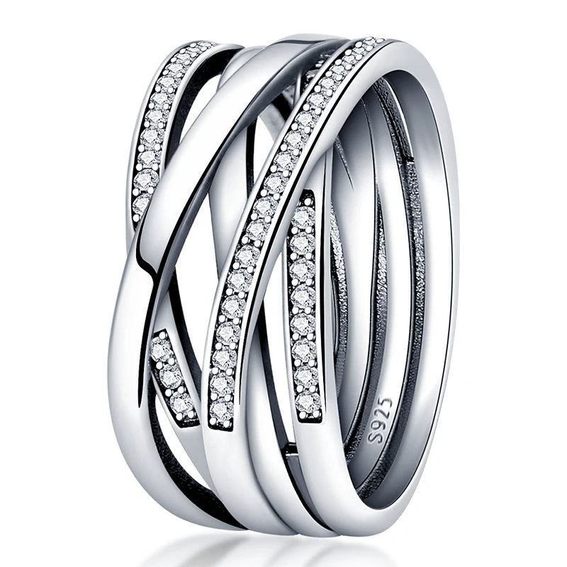“925 Silver Zircon Star Ring - Geometric Design for Engagements & Valentine’s Gifts.”