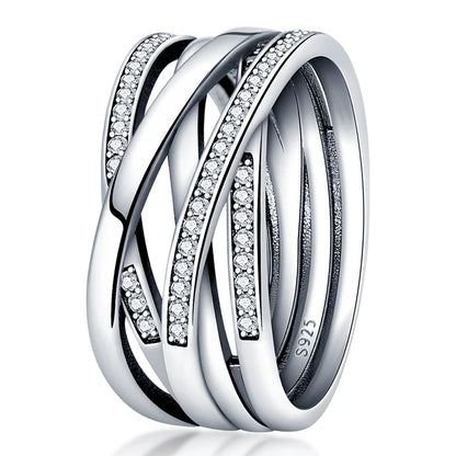 “925 Silver Zircon Star Ring - Geometric Design for Engagements & Valentine’s Gifts.”