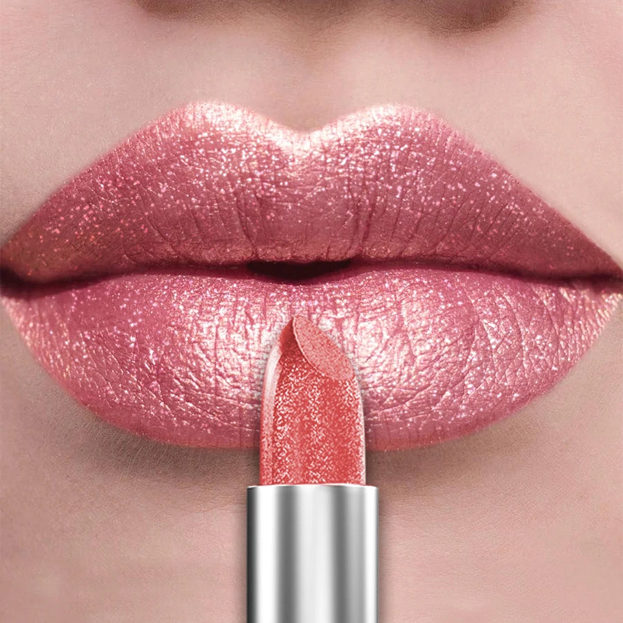 “21-Color Metallic Lipstick – Bold, Glittery, Long-Lasting Pearlescent Matte Lip Tint”