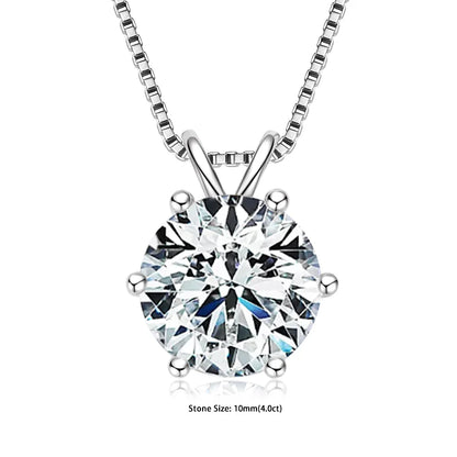 "GRA Certified 0.5-5ct Moissanite Pendant, 925 Sterling Silver Necklace, Elegant Gift for Women."