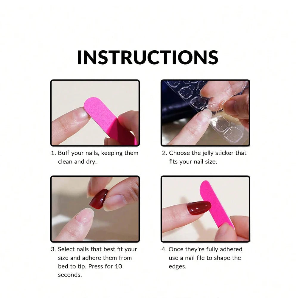 “24PCS Medium Stiletto Pink Press-On Nails – Full Cover Fake Nail Set with Love Design”