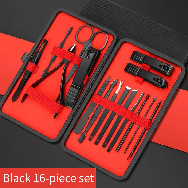 “Convenient nail clipper set with manicure, pedicure, trimming, and peeling tools.”