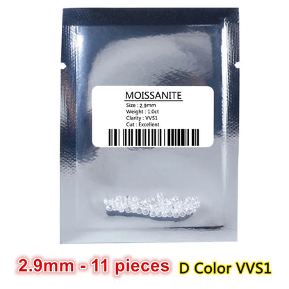 “Certified lab-grown moissanite gemstones, pass diamond tester, ideal for fine jewelry.”