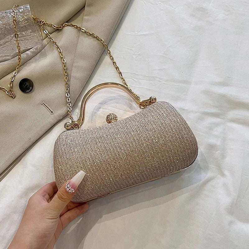 “Chain evening bag, dinner shoulder handbag, vintage crossbody satchel for women, fashion accessory.”