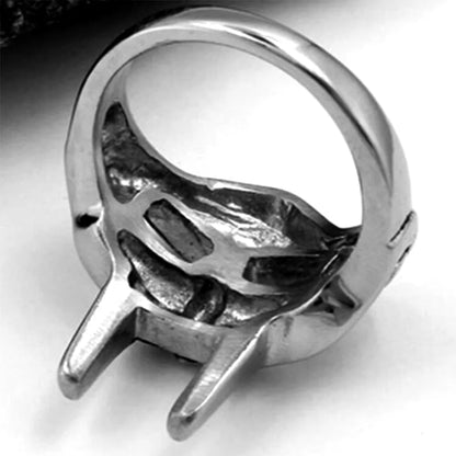 “Vintage Goth MF Doom Mask Adjustable Ring - Punk Egyptian Pharaoh Jewelry for Men.”