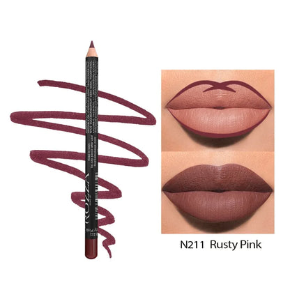 “14-Color Nude Matte Lipstick Pencil – Long-Lasting, Waterproof, High Pigmented Lip Liner”