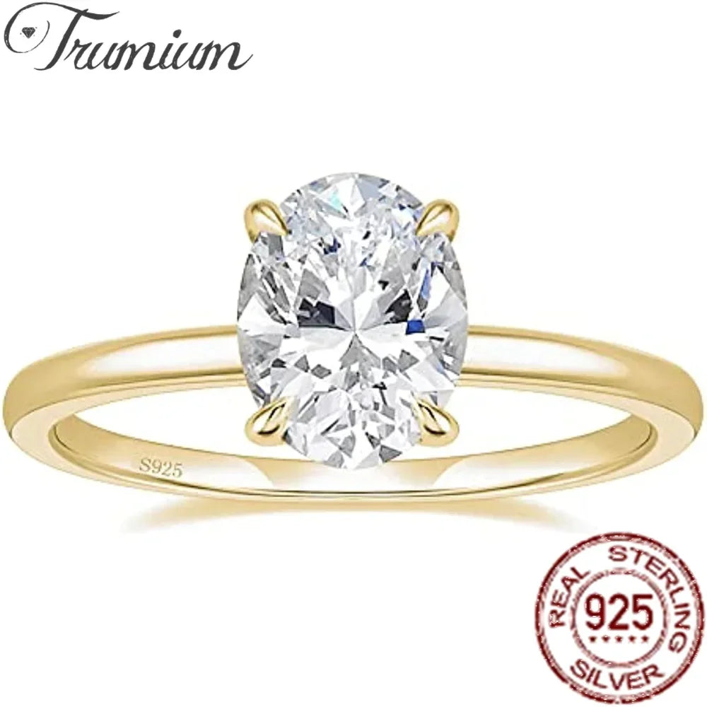 “3CT Oval Cut Cubic Zirconia Engagement Ring 925 Sterling Silver Wedding Jewelry.”