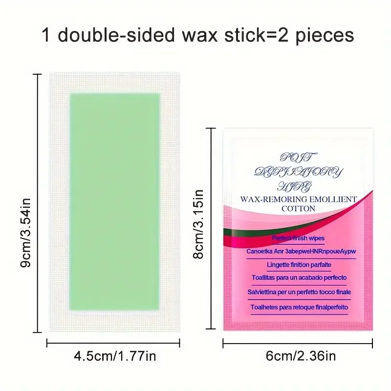 “10/20/30/50 Pcs Wax Strips, Hair Removal Cold Wax Paper, Face Neck Arm Leg”
