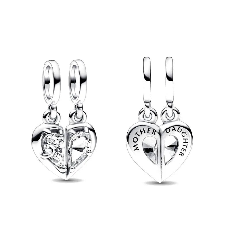 “925 Silver Family Charm Pendant - Sparkling Boy/Girl Bead for Pandora Bracelet.”