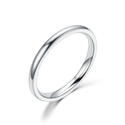 “2mm Thin Stainless Steel Rings - Rose Gold Titanium Steel for Women & Girls.”