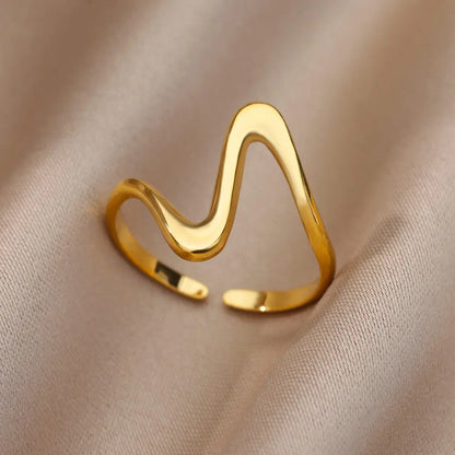 “Trendy Gold Stainless Steel Rings for Women - Perfect Wedding & Couple Jewelry.”