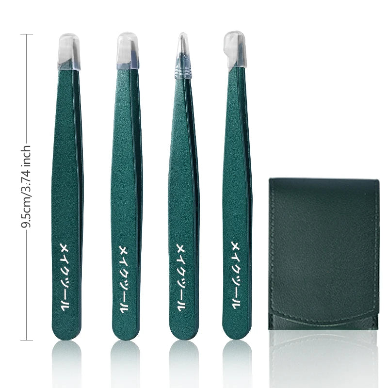 “2/4/6 Pcs Beauty Tweezers: Stainless Steel, Colorful, Precise Hair Removal Tools.”