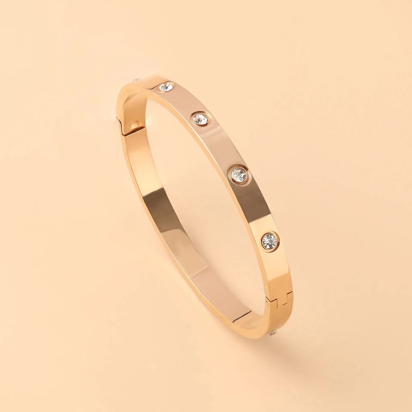 “Fashion Stainless Steel Cubic Zirconia Bracelet Couple Holiday Party Everyday Jewelry Gift”