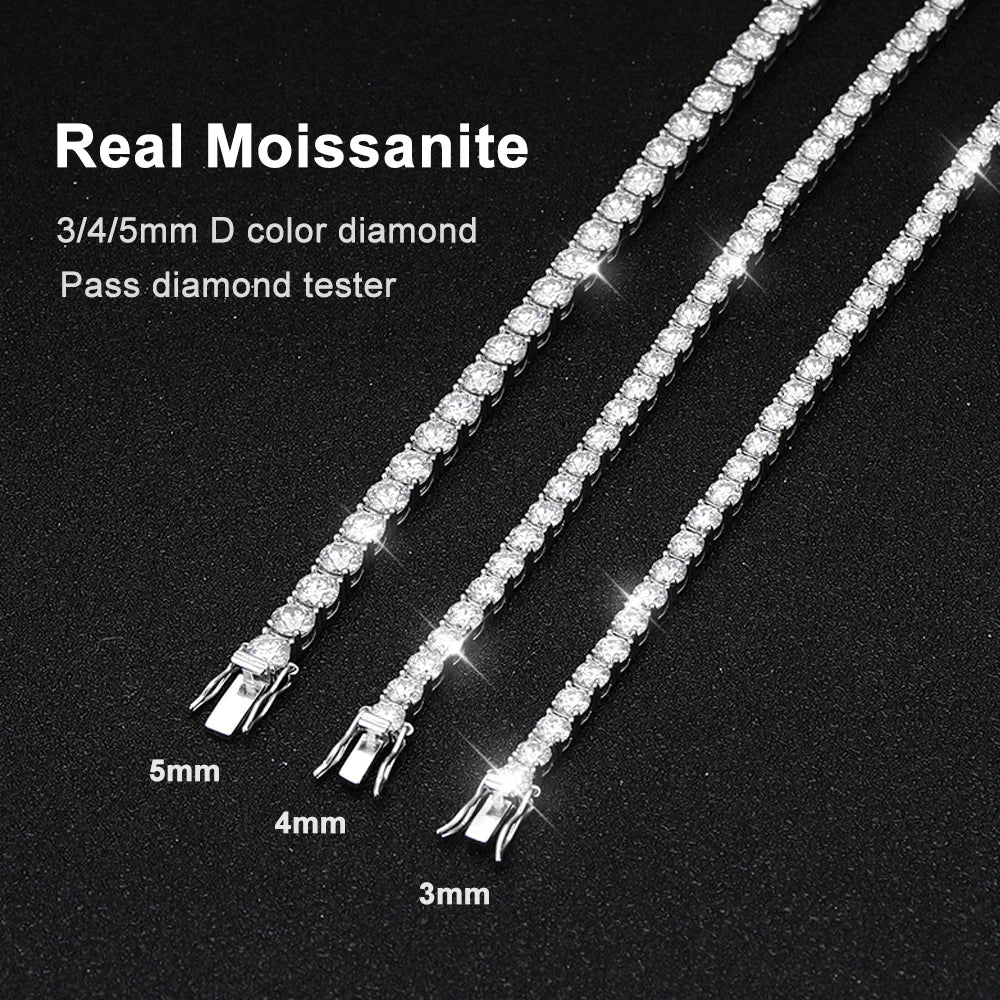 “D VVS1 Moissanite Tennis Bracelet 925 Sterling Silver Plated 18K White Gold GRA Certified.”