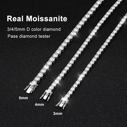 “D VVS1 Moissanite Tennis Bracelet 925 Sterling Silver Plated 18K White Gold GRA Certified.”